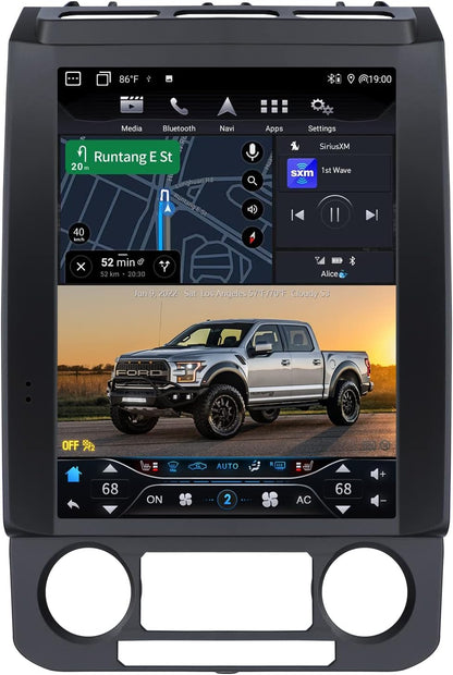 Autoradio 12,1" pour F150 (2015-2020) et F250/F350/F450 (2017-2021)  6+64G, GPS, AUX, fibre optique, Carplay, DSP, Style Tesla