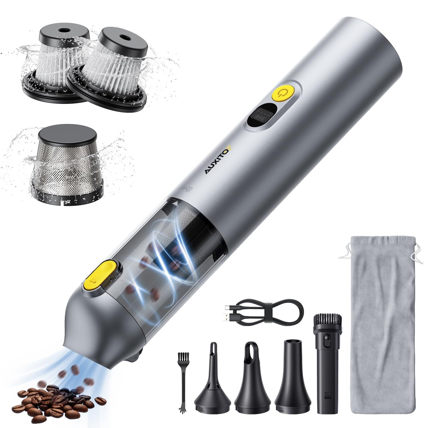 Aspirateur de Voiture Portable - 4 en 1 Sans Fil