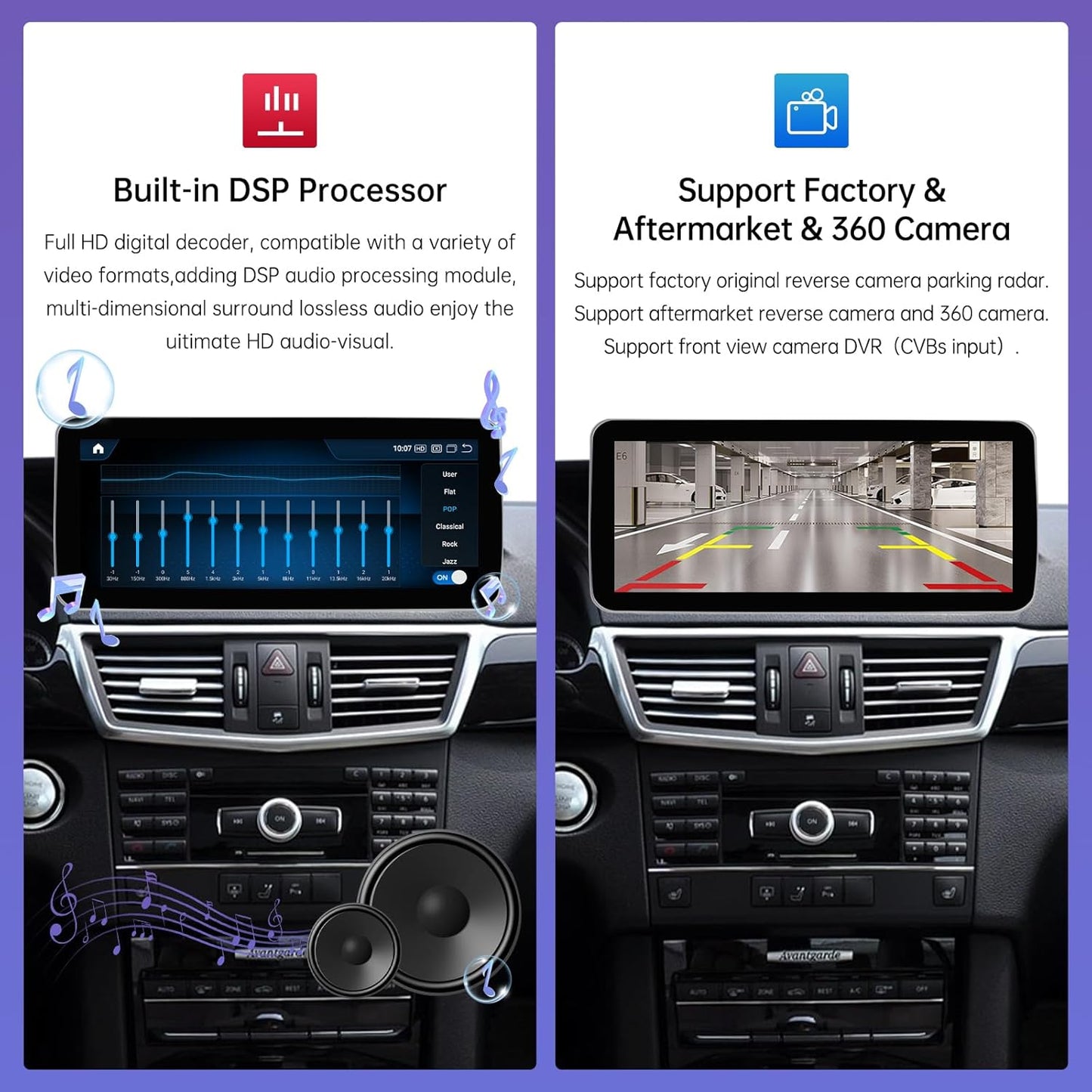 Écran tactile 12.3" Android 13 pour Mercedes Classe E W212 (2009-2014) | Wireless CarPlay, Android Auto, GPS