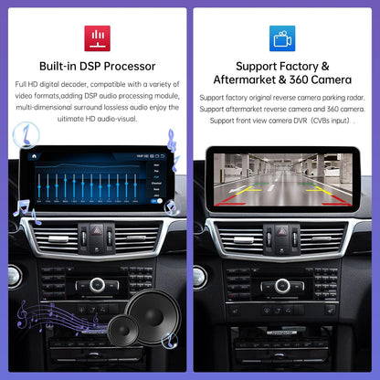 Écran tactile 12.3" Android 13 pour Mercedes Classe E W212 (2009-2014) | Wireless CarPlay, Android Auto, GPS