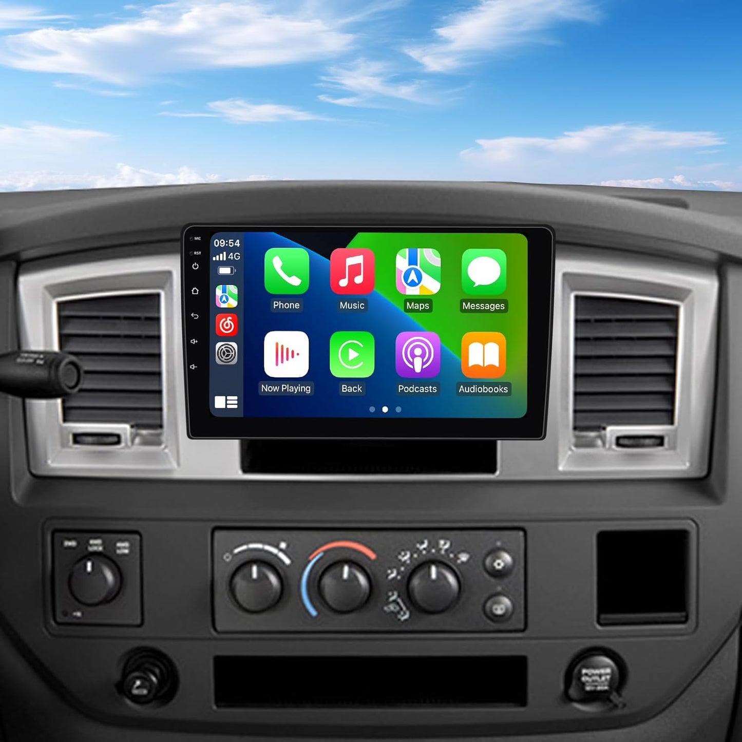 Android 13 stéréo pour Dodge Ram 1500-3500 (2006-2008), Durango (2004-2007), Chrysler 300/300C/300M (2005-2007), Jeep Grand Cherokee (2005-2007) avec CarPlay, Android Auto, FM, SWC, WiFi 5G (4+64 Go)