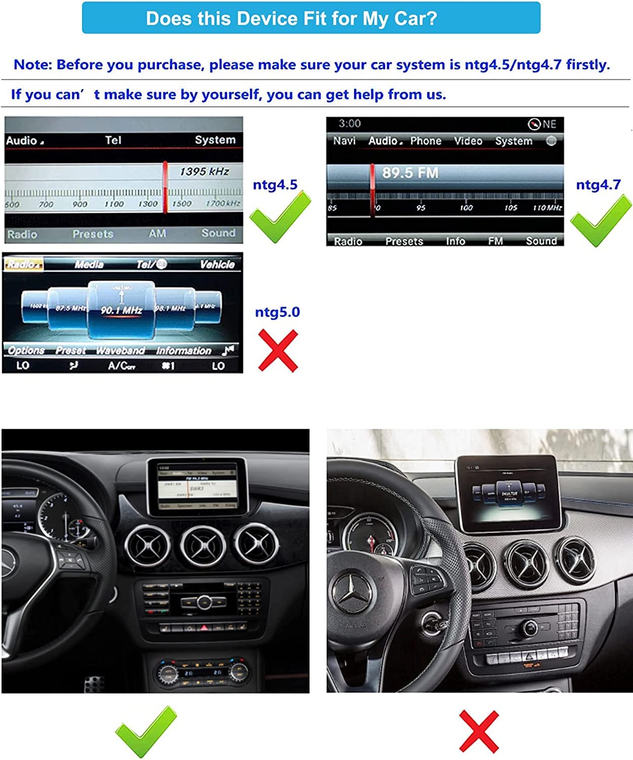 Autoradio Android 13 taille 12.3'' pour Mercedes C/GLC W205 2015-2018 | CarPlay, Android Auto