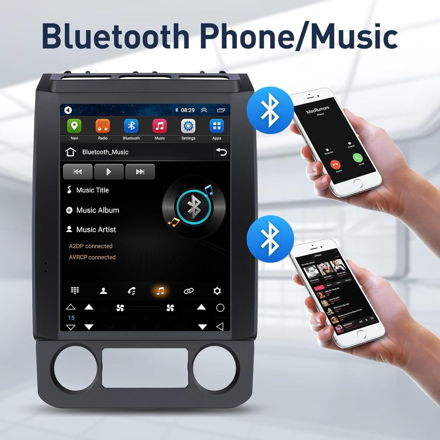 Mise à niveau radio Android 13 pour Ford F150 2015-2020 : GPS à écran tactile IPS 12,1", CarPlay sans fil, Android Auto filaire, commandes de direction, Bluetooth, WiFi