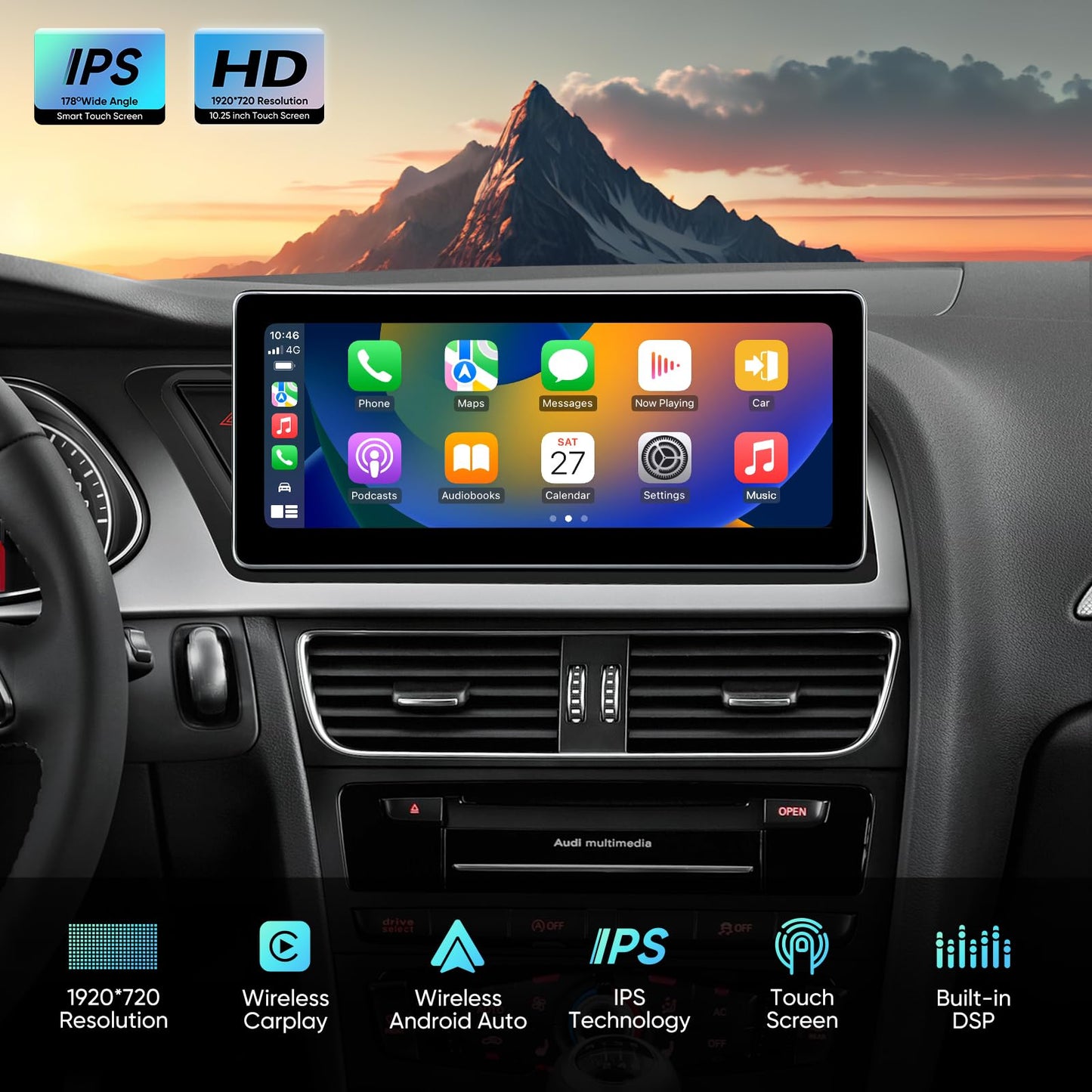 Autoradio 12,3" pour Audi A4/A5/S4/S5 B8 (2009-2016) avec CarPlay & Android Auto