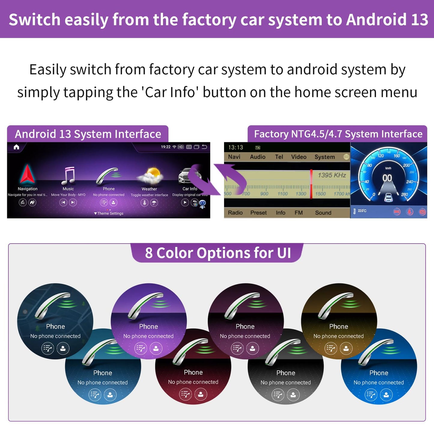 Autoradio Android 13 taille 12.3'' pour Mercedes C/GLC W205 2015-2018 | CarPlay, Android Auto