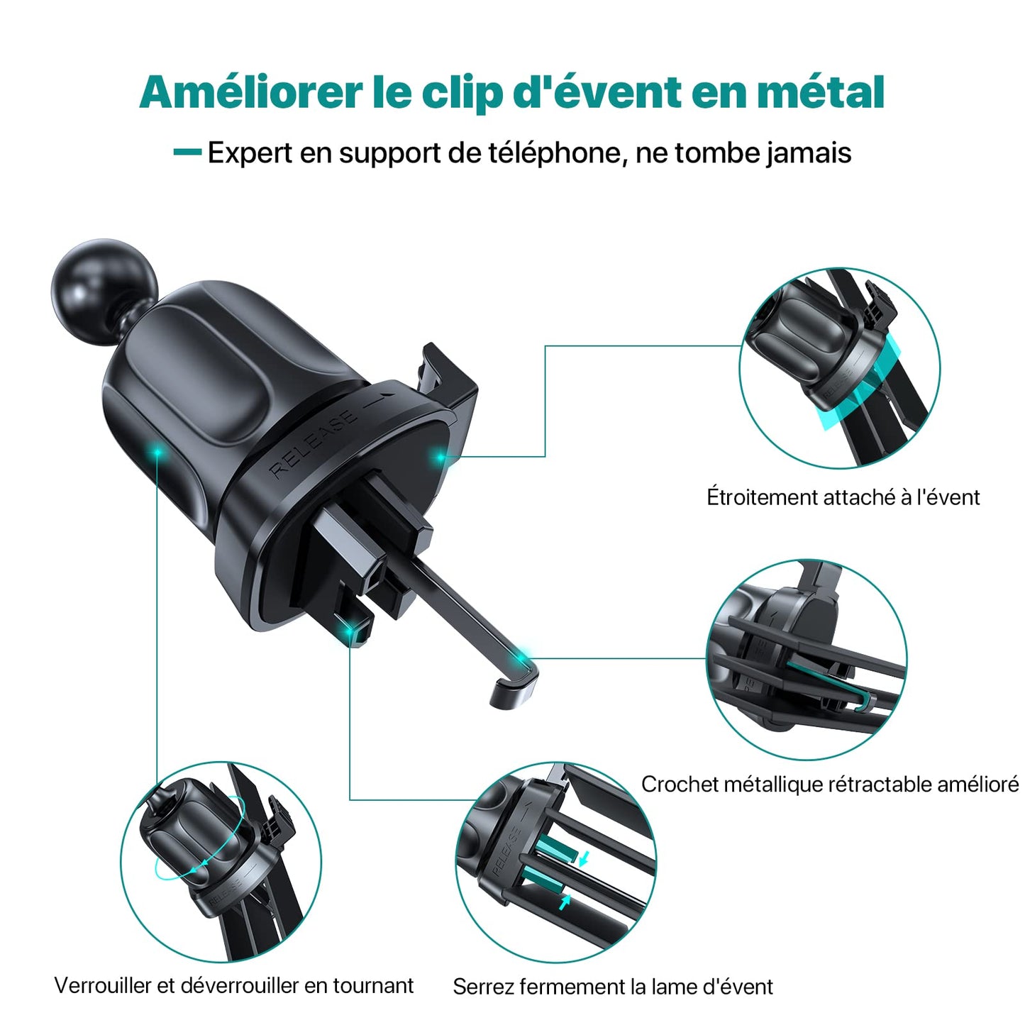 Support magnétique pour téléphone voiture