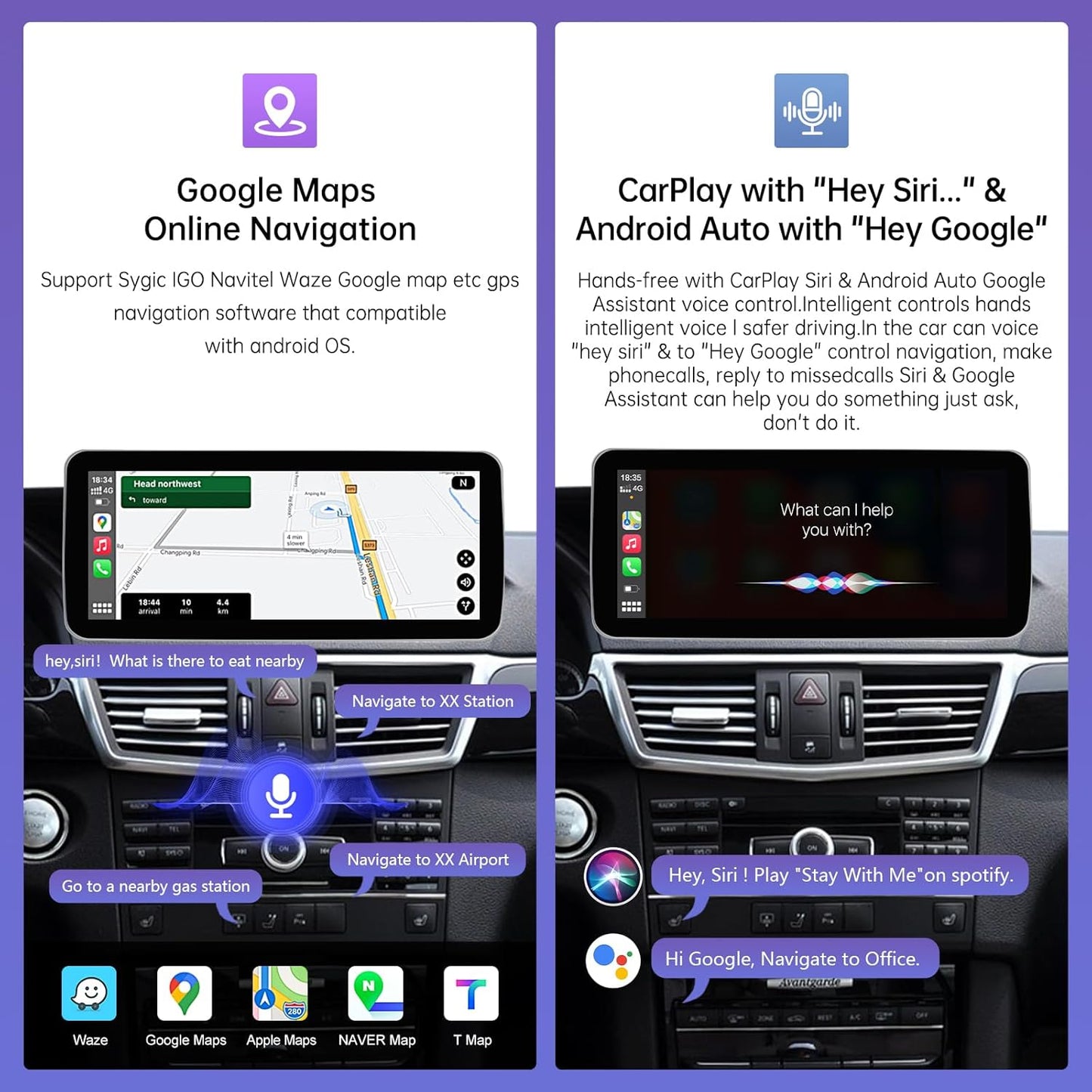Écran tactile 12.3" Android 13 pour Mercedes Classe E W212 (2009-2014) | Wireless CarPlay, Android Auto, GPS