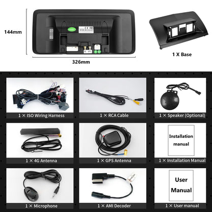 Autoradio Android 13 HD 4+64GB pour Mercedes Benz C A CLA G GLA W204 W176 C117 W463 X156 2012-2015 - CarPlay & Android Auto