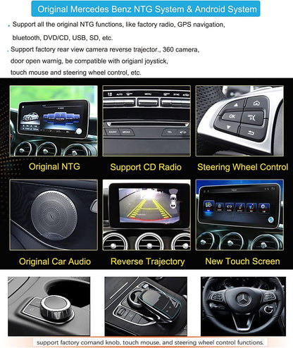 Autoradio Android 13 taille 12.3'' pour Mercedes C/GLC W205 2015-2018 | CarPlay, Android Auto