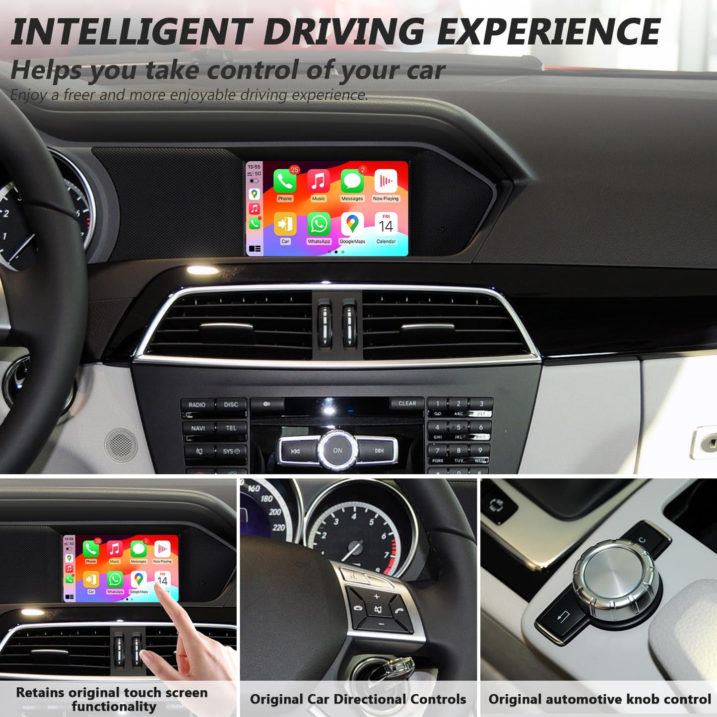 Kit de Rétrofit CarPlay & Android Auto Mercedes-Benz C-Class W205 & GLC X253 (2016-2019, NTG5.0)