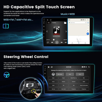Android 13 stéréo pour Dodge Ram 1500-3500 (2006-2008), Durango (2004-2007), Chrysler 300/300C/300M (2005-2007), Jeep Grand Cherokee (2005-2007) avec CarPlay, Android Auto, FM, SWC, WiFi 5G (4+64 Go)