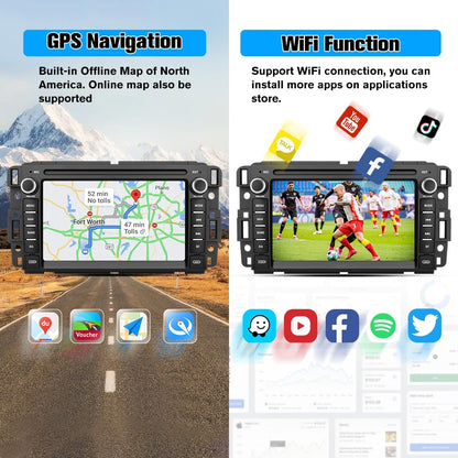 AWESAFE Car Stereo for Chevrolet Chevy Silverado/GMC Sierra Yukon Tahoe/Buick, Support Carplay Android Auto Touch Screen Android Radio with Bluetooth GPS Navigation, 2G Ram 32G ROM