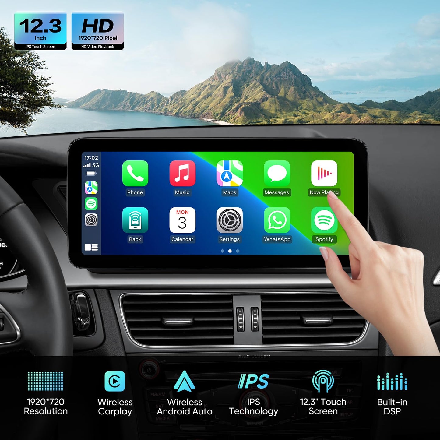 Autoradio 12,3" pour Audi A4/A5/S4/S5 B8 (2009-2016) avec CarPlay & Android Auto