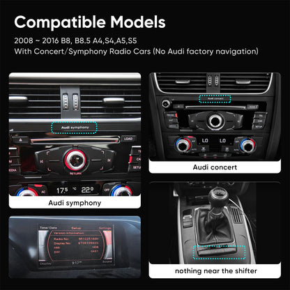 Écran Tactile 10.25″ Wireless Carplay Android Auto pour Audi B8 B8.5 A4 S4 A5 S5 RS4 RS5 2009-2016