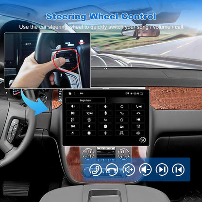 Autoradio 13 pouces Chevrolet Tahoe Suburban GMC Yukon 2008-2012 - QLED GPS double caméra 6+128 Go