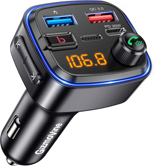 Émetteur Bluetooth Voiture  Kit Main Libre &amp; Charge Rapide USB-C 30W