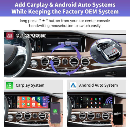 Kit de Rétrofit CarPlay & Android Auto Sans Fil pour Mercedes-Benz S-Class W222 (2014-2020, NTG5.0)