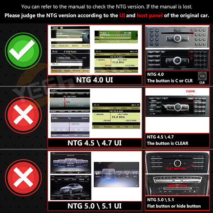 Autoradio Android 13 HD 4+64GB pour Mercedes Benz C A CLA G GLA W204 W176 C117 W463 X156 2012-2015 - CarPlay & Android Auto