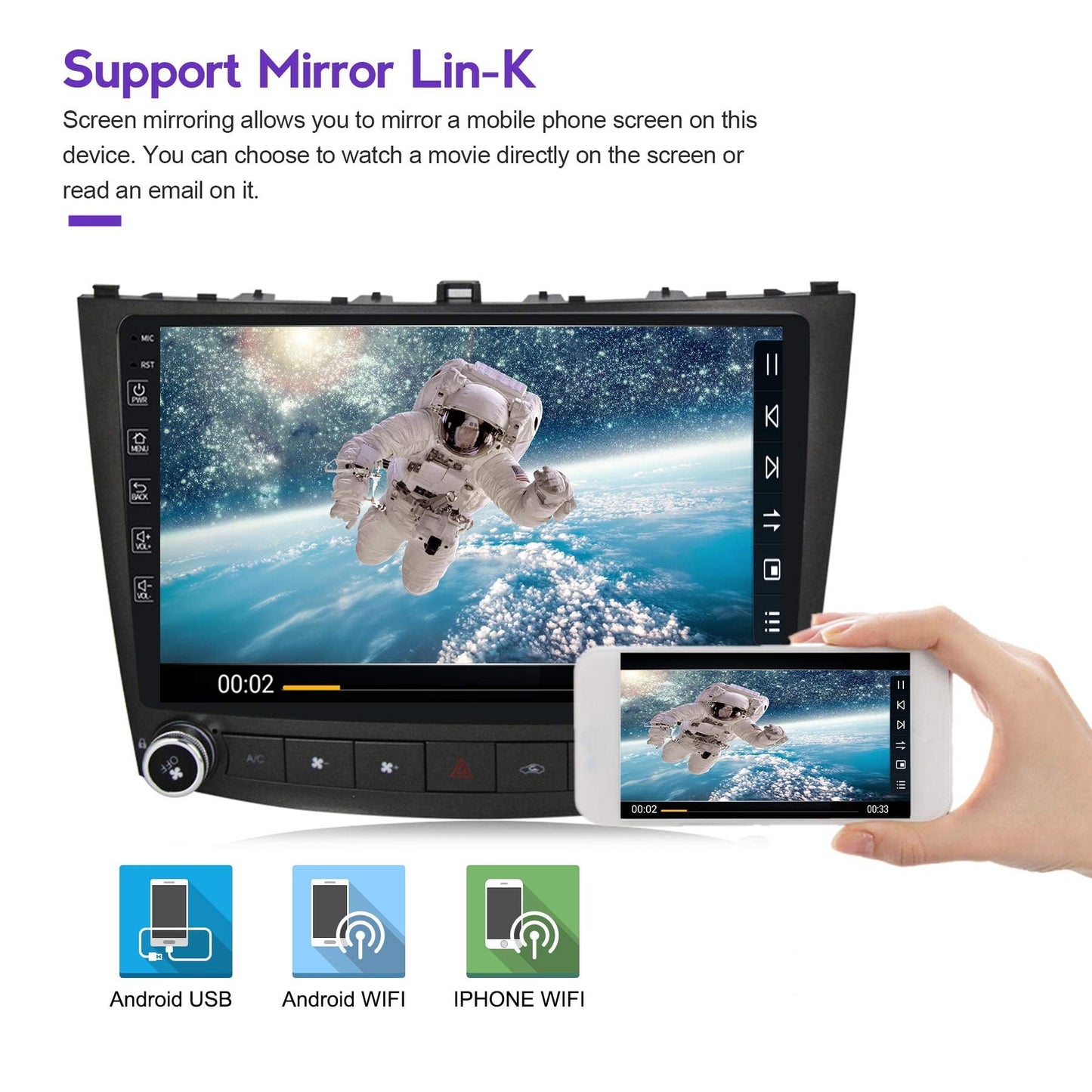 MekedeTech Android 13 Car Radio for Navigation for Lexus IS250 IS200 IS220 IS300 IS350 Head Unit Car GPS Stereo Multimedia Player in Dash Stereo with Built-in CarPlay and Android Auto WiFi BT