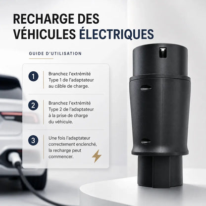 Adaptateur Type 1 J1772 vers Type 2 – 32A