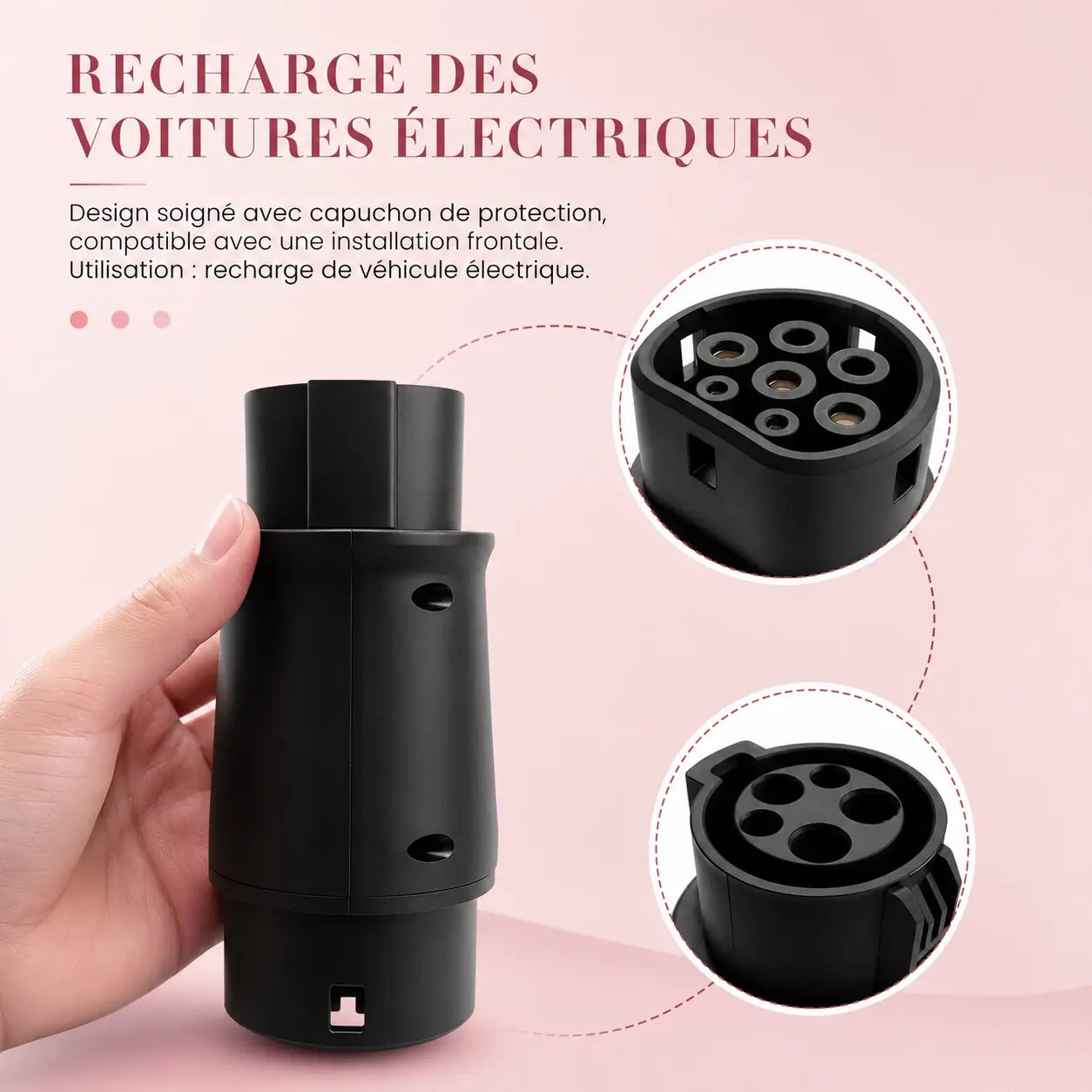 Adaptateur Type 1 J1772 vers Type 2 – 32A