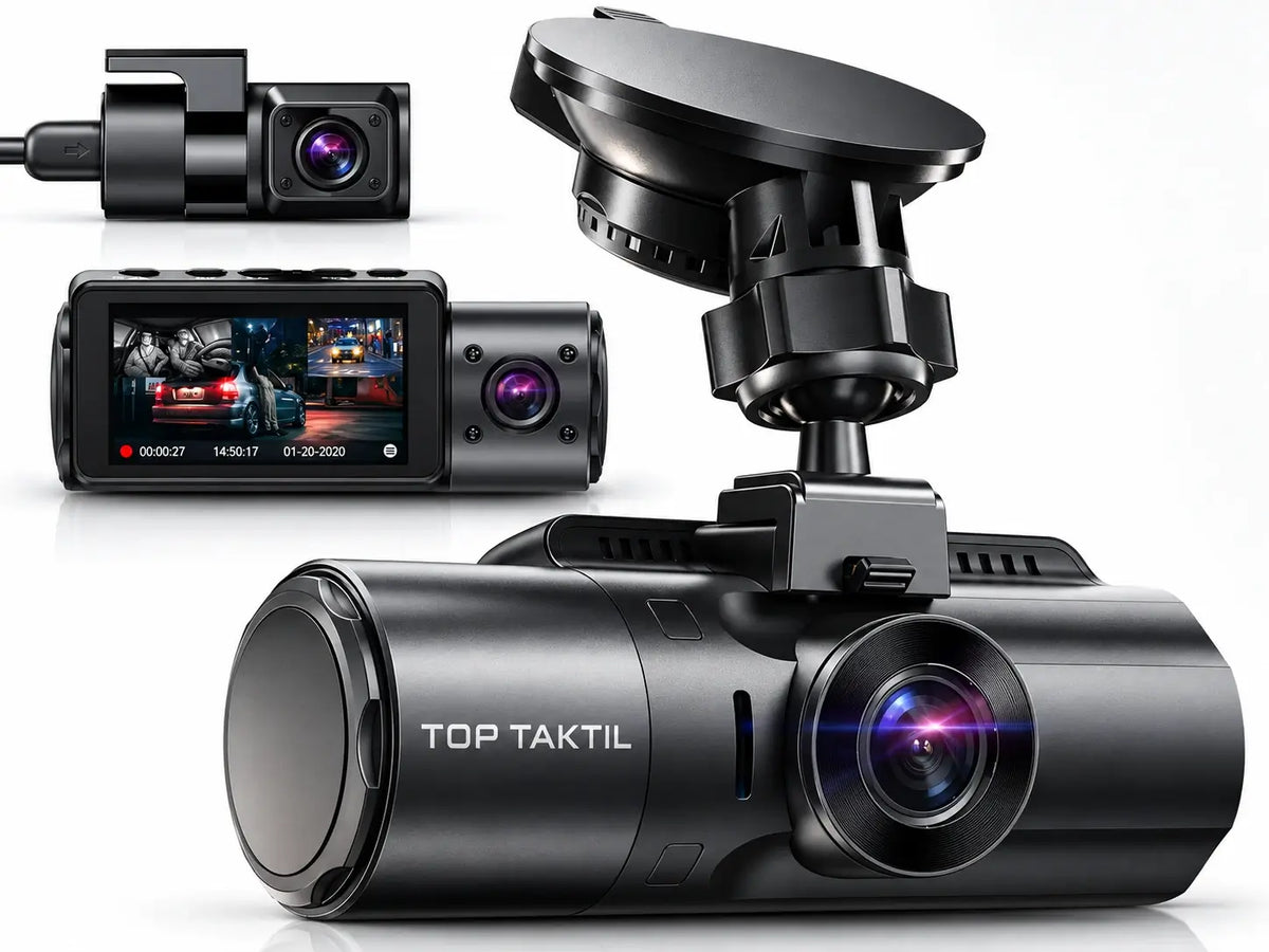 Dashcam triple objectif – 4K + vision nocturne + mode parking