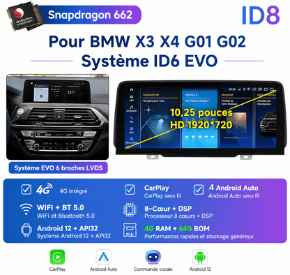 Autoradio Android Premium pour BMW Série 3/4 (F30-F36) 2011-2019