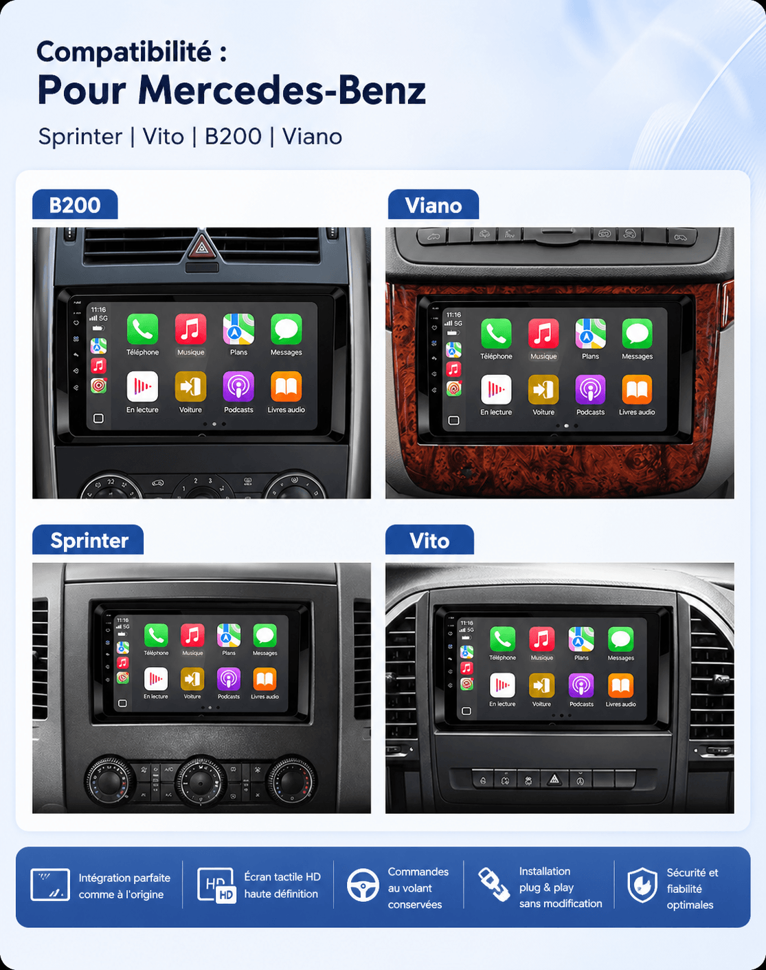 Mercedes Sprinter | VW Crafter | Android 15 Autoradio | Apple CarPlay | Android Auto