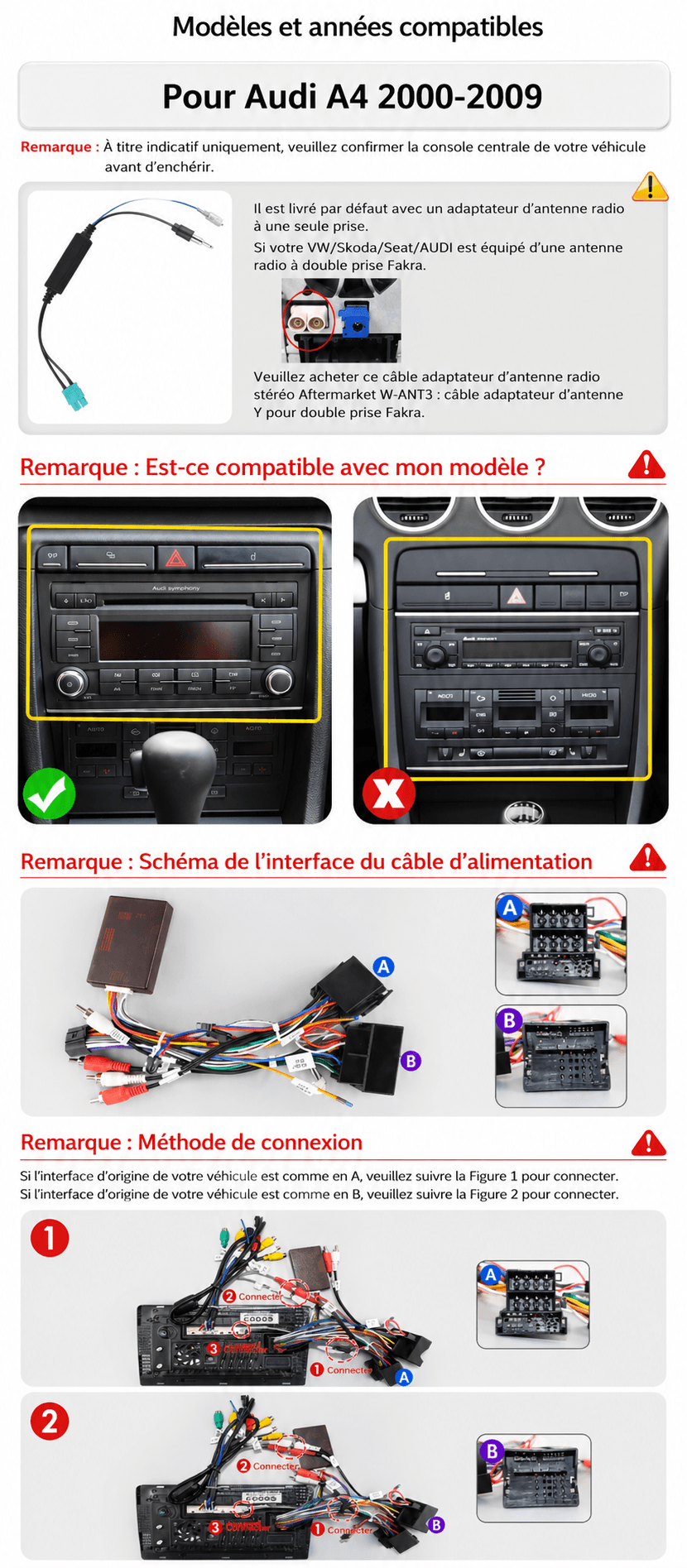 Autoradio Android 15 CarPlay Sans Fil pour Audi A4 S4 RS4 B6 B7 | Seat Exeo