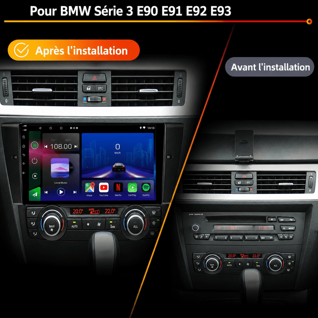 BMW 3 Series | E87 E90 E91 E92 M3 | Android 15 Autoradio | Apple CarPlay | Android Auto