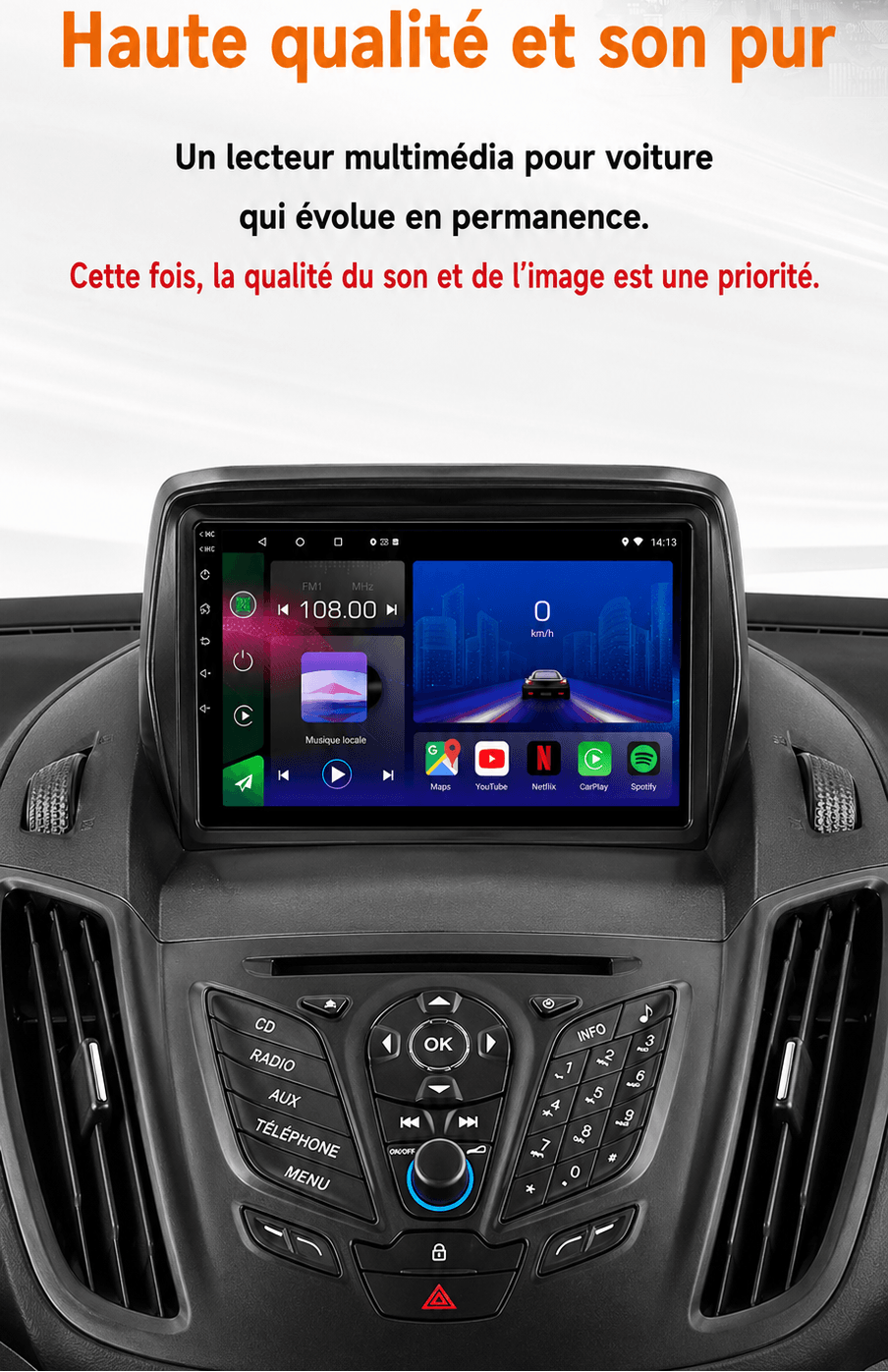 Ford | Kuga Escape C-Max | 2012-2019 | Android 13 Autoradio | Apple CarPlay | Android Auto