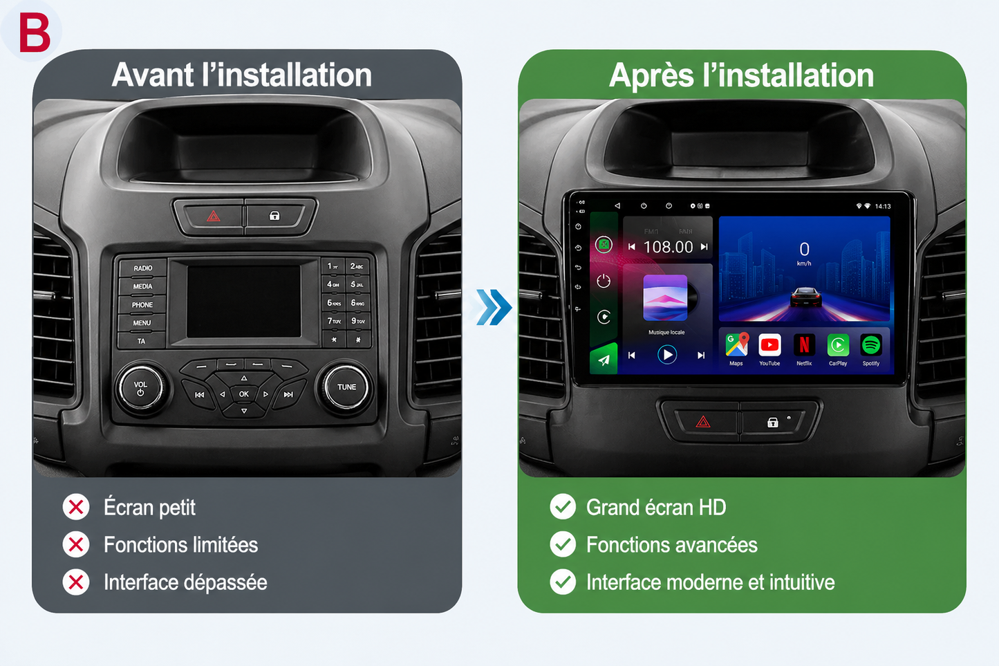 Ford Ranger T6 | 2011-2016 | Android 15 Autoradio | Apple CarPlay | Android Auto