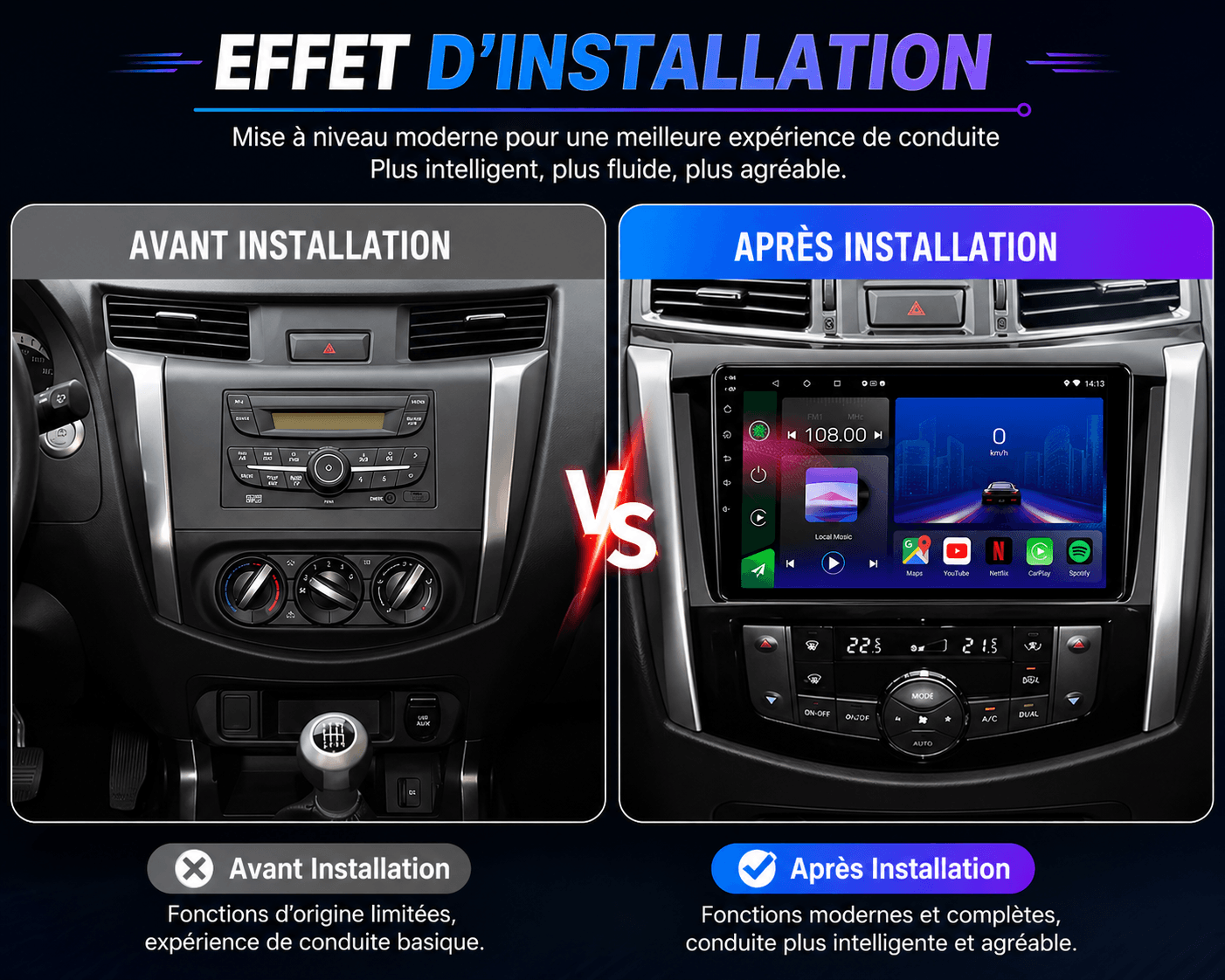 Nissan Navara | 2015-2022 | Android 15 Autoradio | Apple CarPlay | Android Auto