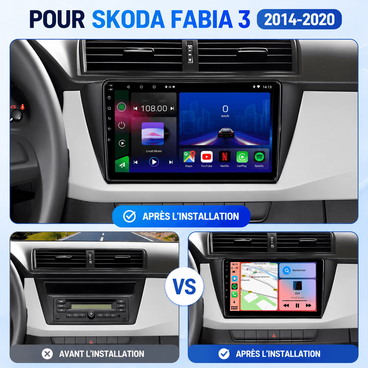 Skoda Fabia | 2015-2020 | Android 15 Autoradio | Apple CarPlay | Android Auto