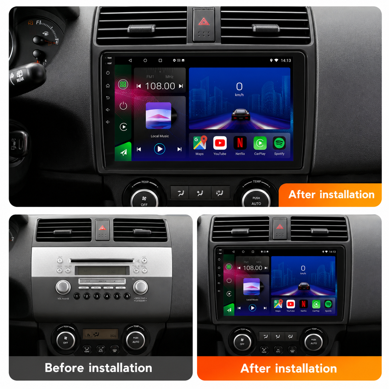Suzuki Swift | 2003-2010 | Android 15 Autoradio | Apple CarPlay | Android Auto