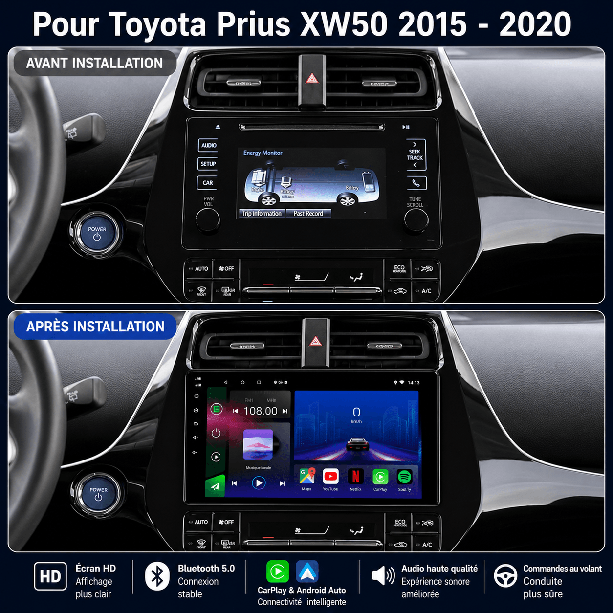 Toyota Prius | 2015-2022 | Android 15 Autoradio | Apple CarPlay | Android Auto