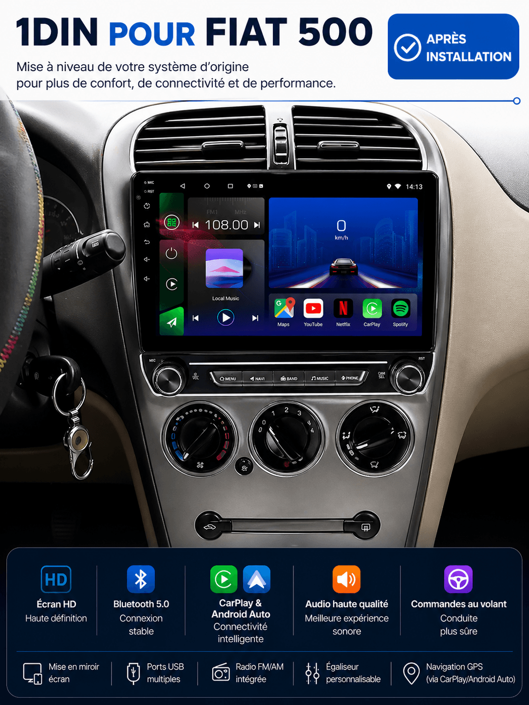 Citroen C-Elysee | 2008-2013 | Android 15 Autoradio | Apple CarPlay | Android Auto