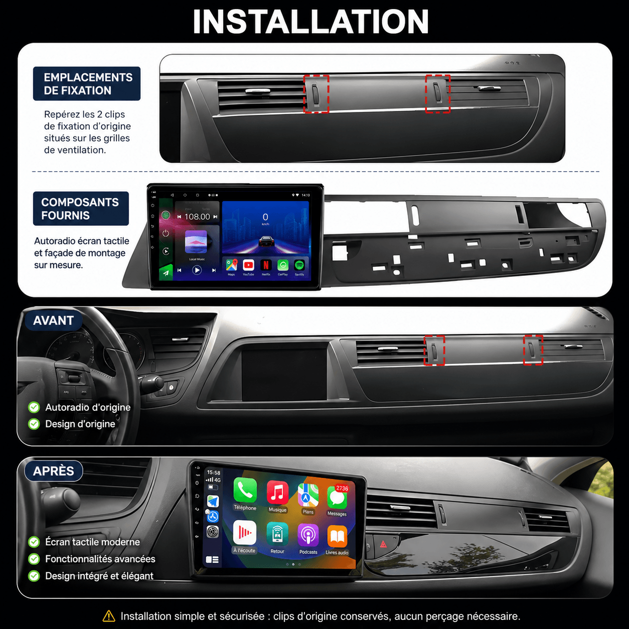 Citroen C5 CH | 2010 - 2016| Android 15 Autoradio | Apple CarPlay | Android Auto