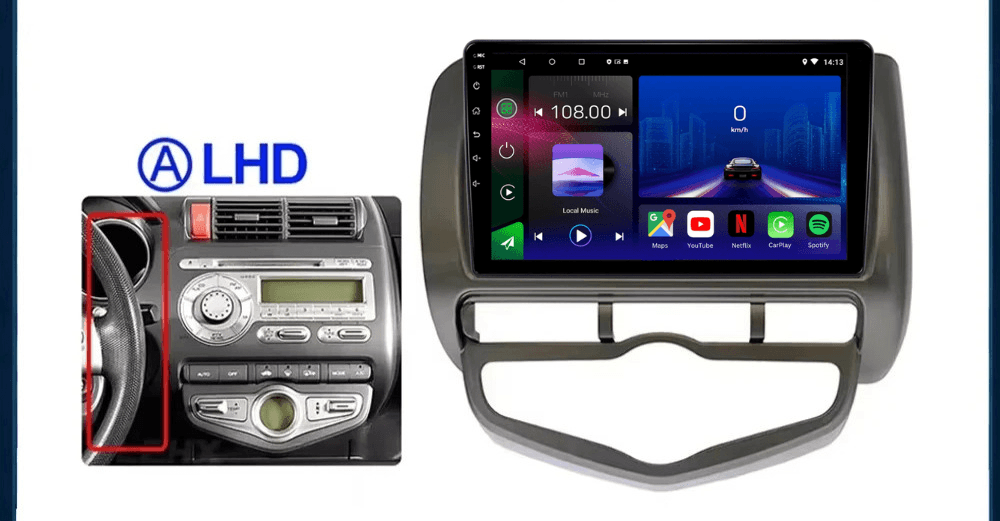 Honda Jazz fit | 2002-2007 | Autoradio Android 15 | Apple CarPlay | Android Auto