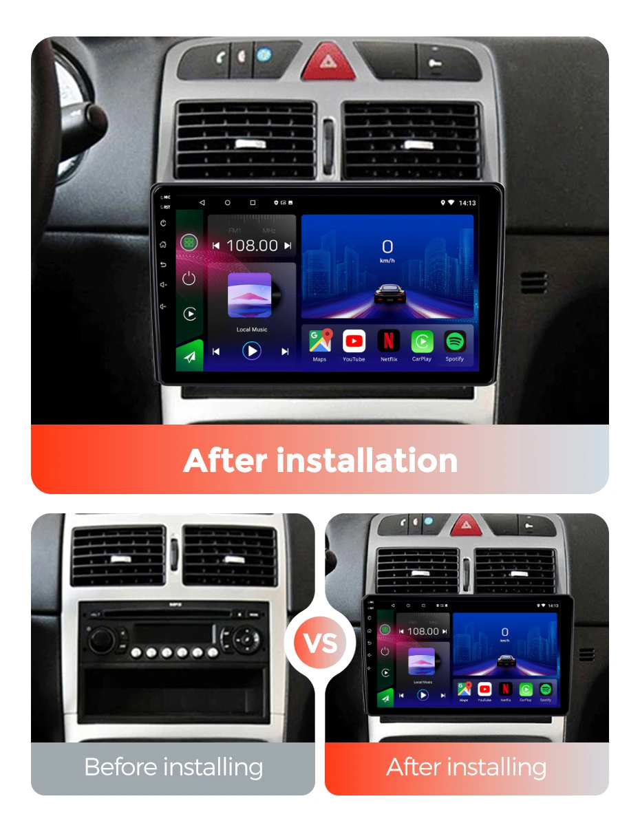 Peugeot 307 | 307 CC | 2001-2013 | Android 15 Autoradio | Apple CarPlay | Android Auto