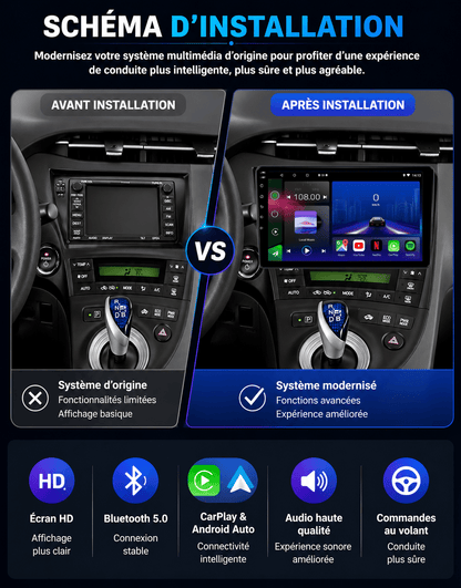 Toyota Prius | 2009-2015 | Android 15 Autoradio | Apple CarPlay | Android Auto