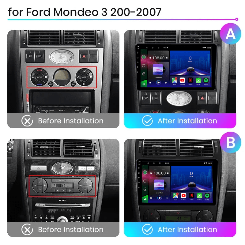 Ford Mondeo | MK3 | 2000-2007 | Android 13 Autoradio | Apple CarPlay | Android Auto