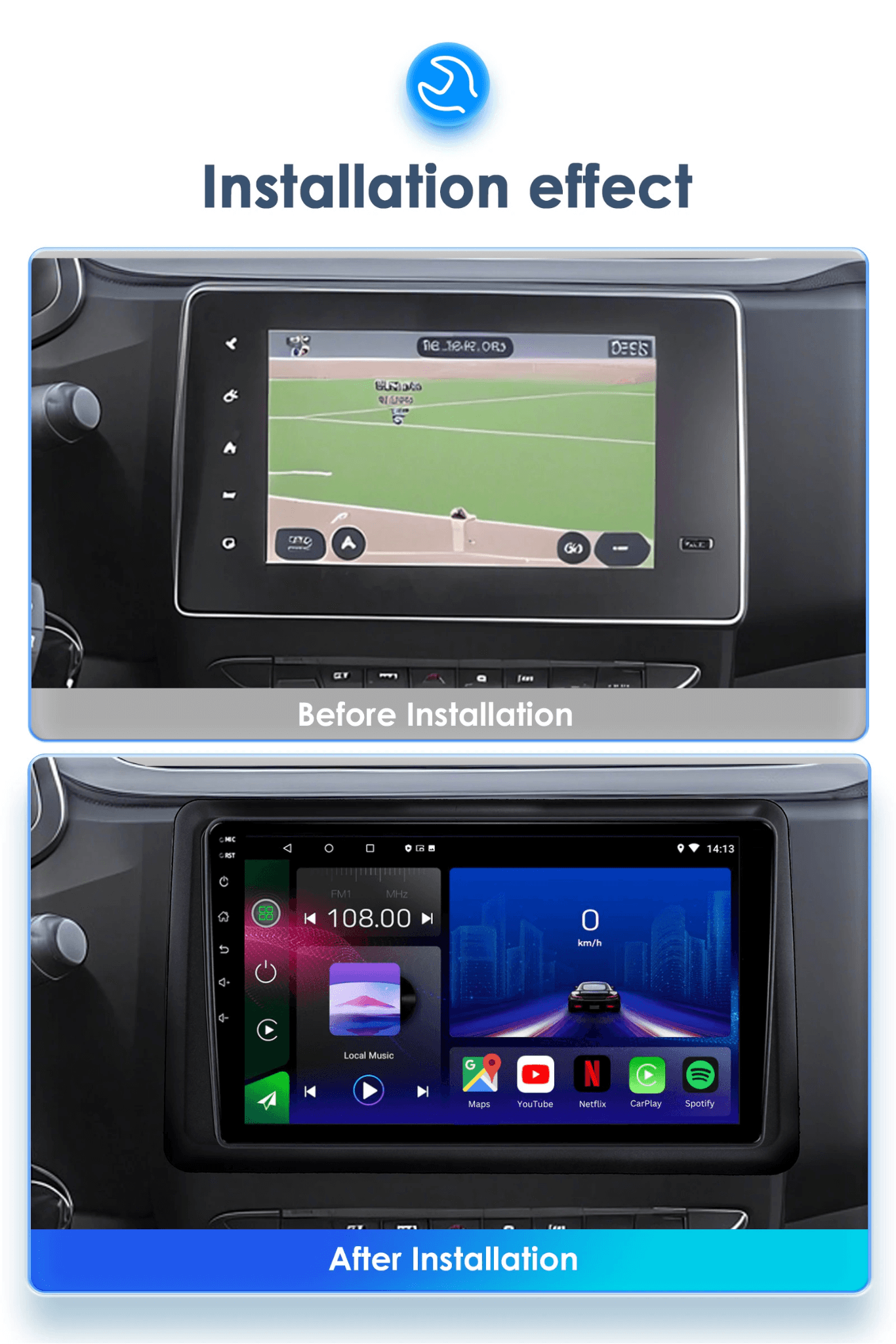 Renault Express | 2021-Present | Android 15 Autoradio | Apple CarPlay | Android Auto