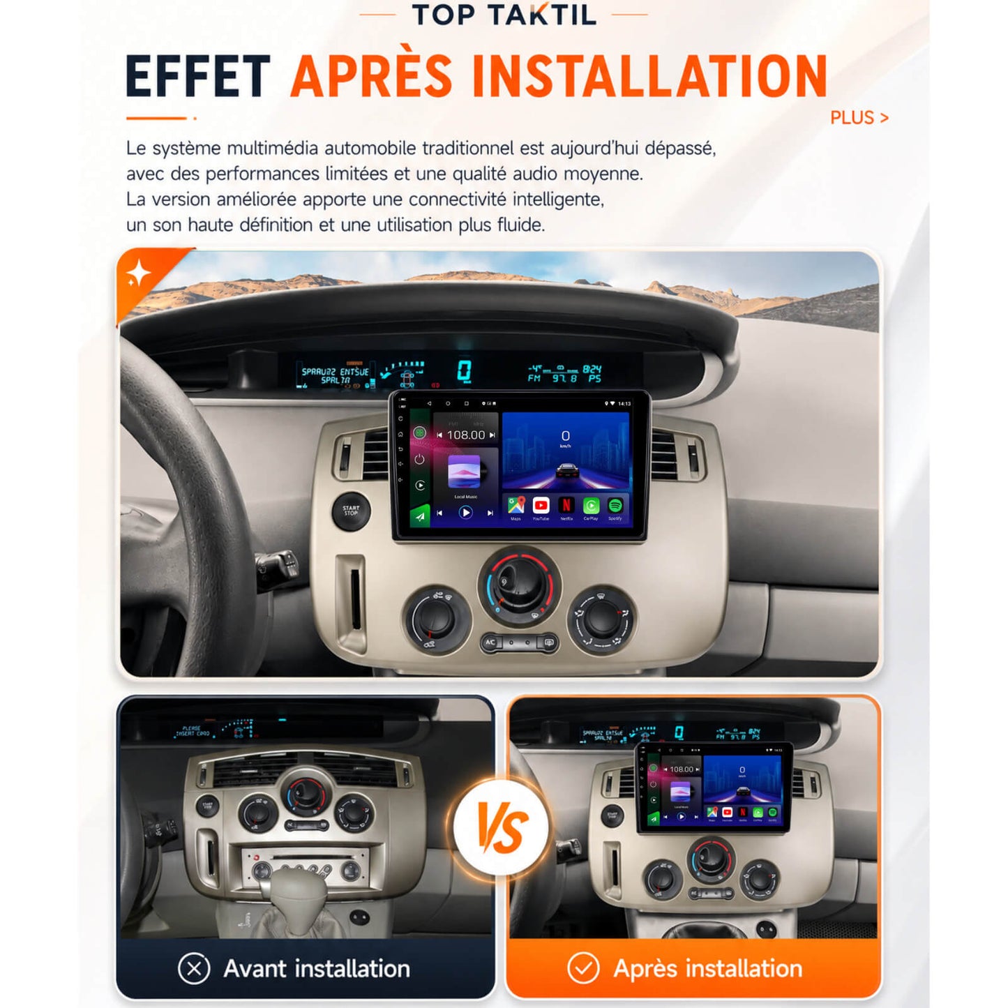 Renault Scenic 2 | 2004 -2008 | Android 15 Autoradio | Apple CarPlay | Android Auto