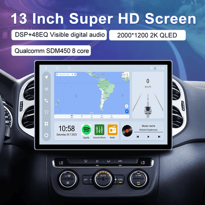 Autoradio Jmance Android 13 - Écran Qled 13 Pouces, 6G+128G, Carplay & Android Auto | Android 14 | Écran Tactile | Bluetooth | GPS