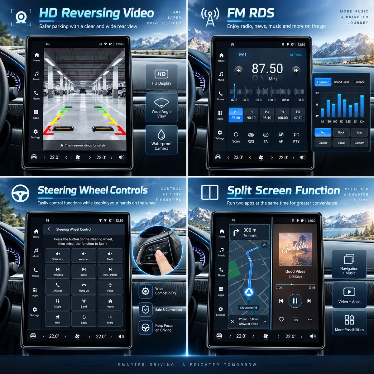 Autoradio style Tesla | Jaguar XF | 2008–2015 | Android 15 | CarPlay & Android Auto