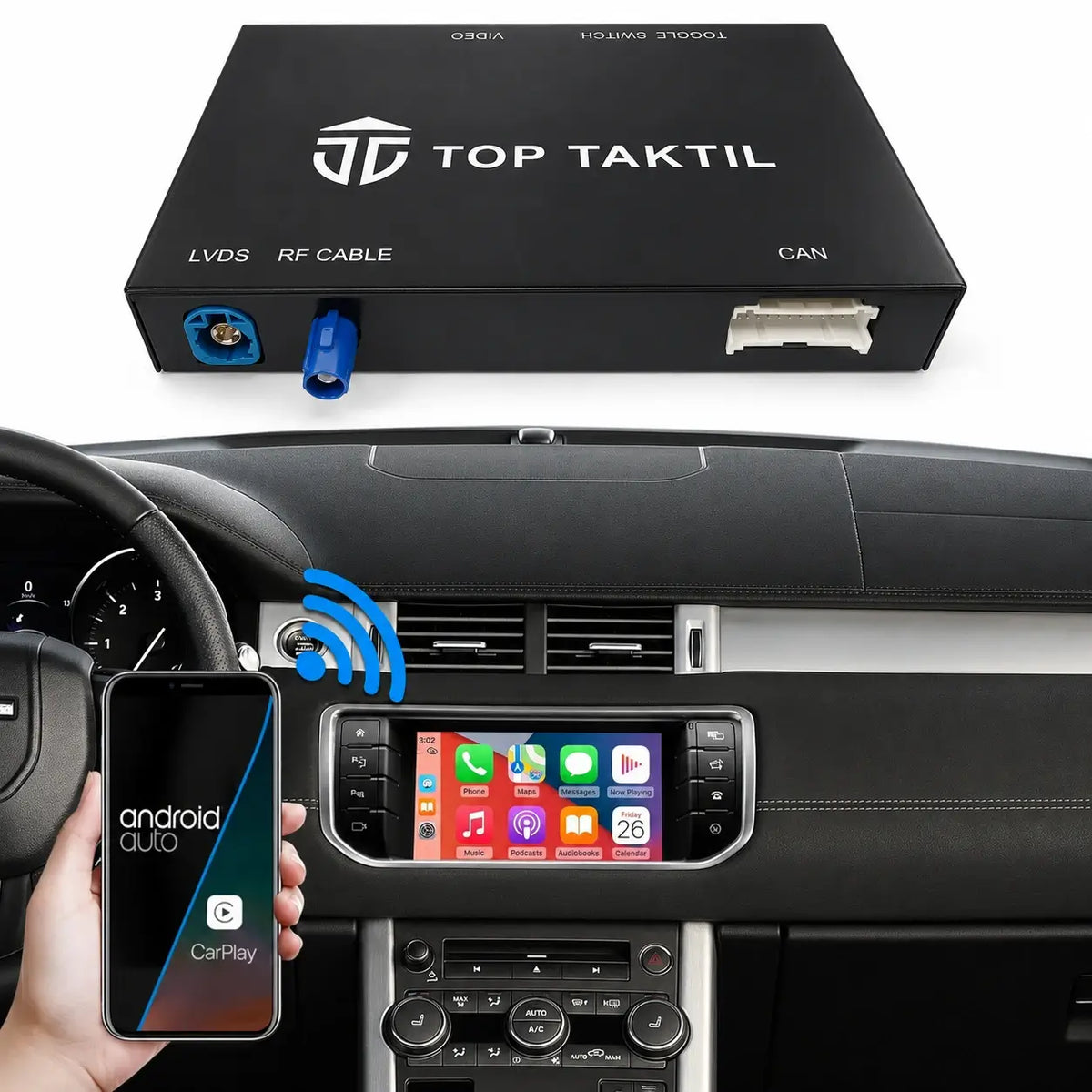 Kit de reequipamiento CarPlay inalámbrico para Land Rover – Transforma tu vehículo en un coche conectado