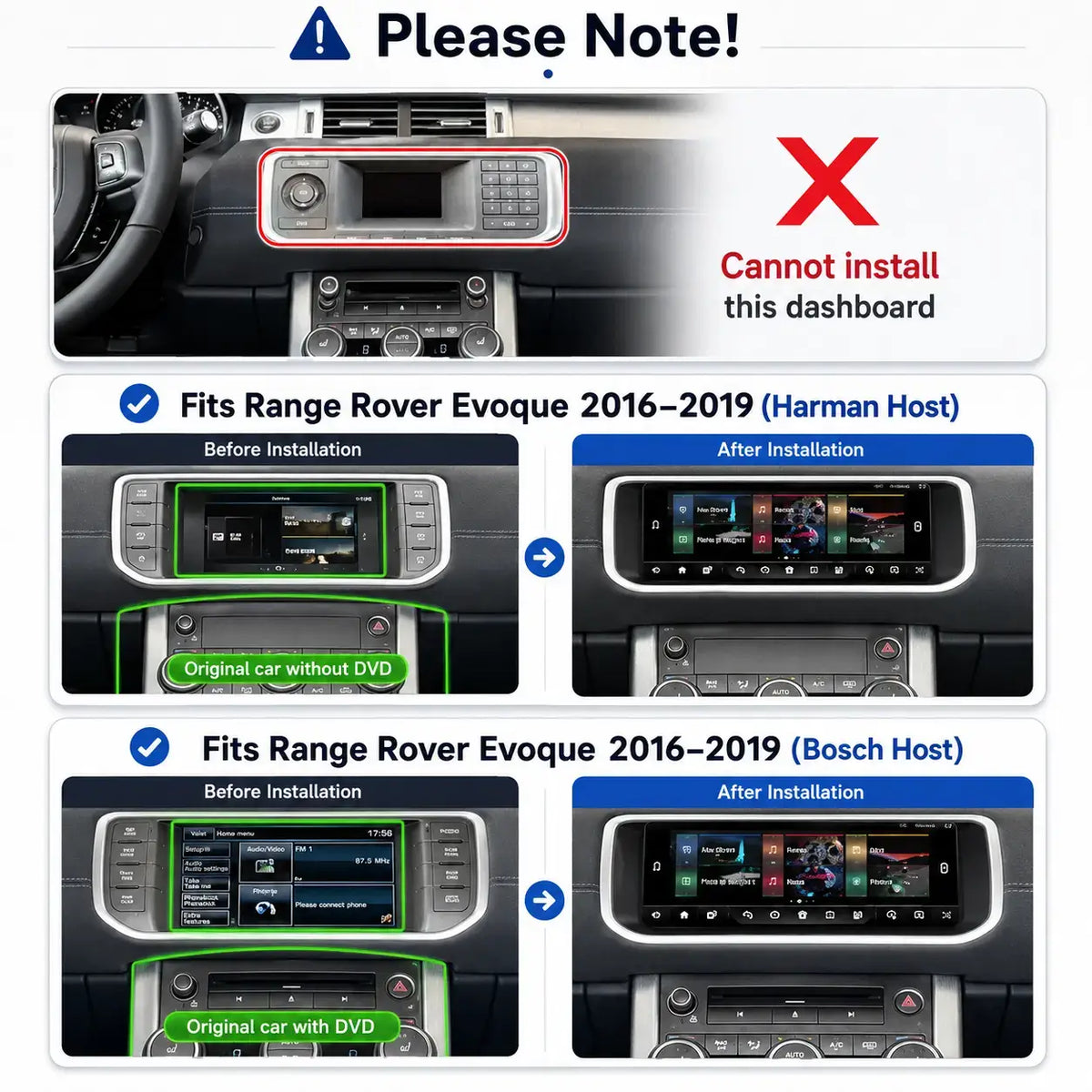 Autoradio Android 15 Range Rover Evoque 2012–2019 – Écran 10,25″, CarPlay & Android Auto sans fil, 8 Go + 256 Go