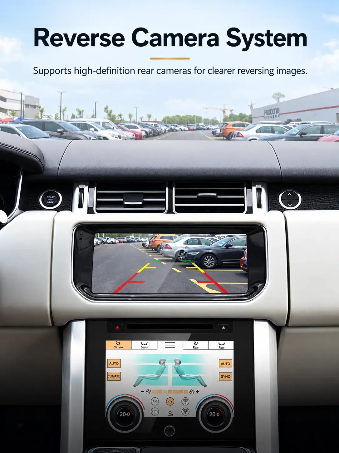 Écran tactile Android & écran de contrôle de climatisation pour Land Rover Range Rover Sport L494 & Vogue L405 – Mise à niveau multimédia premium