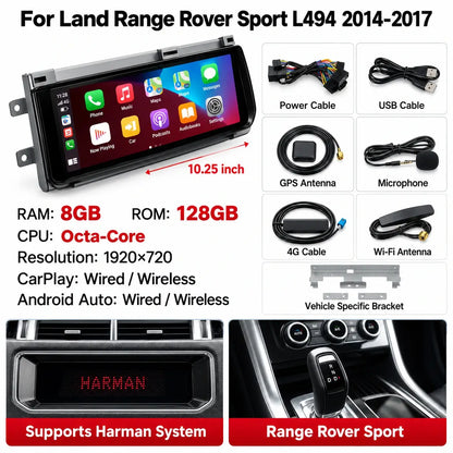 Écran tactile Android & écran de contrôle de climatisation pour Land Rover Range Rover Sport L494 & Vogue L405 – Mise à niveau multimédia premium